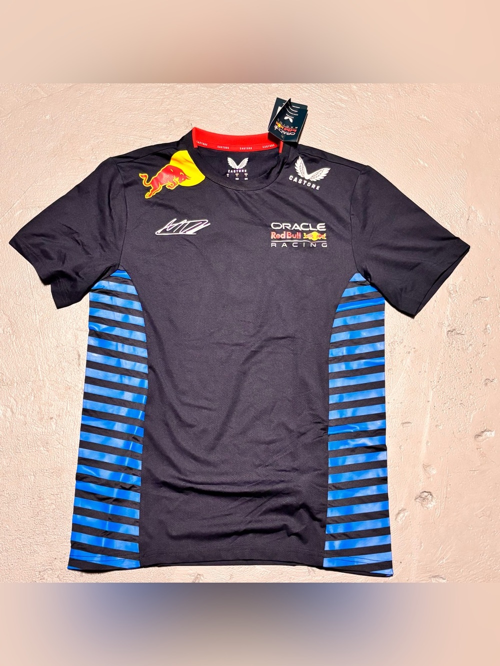 Red Bull Racing F1 Men's 2024 Max Verstappen Polo Shirt Night Sky Mens S